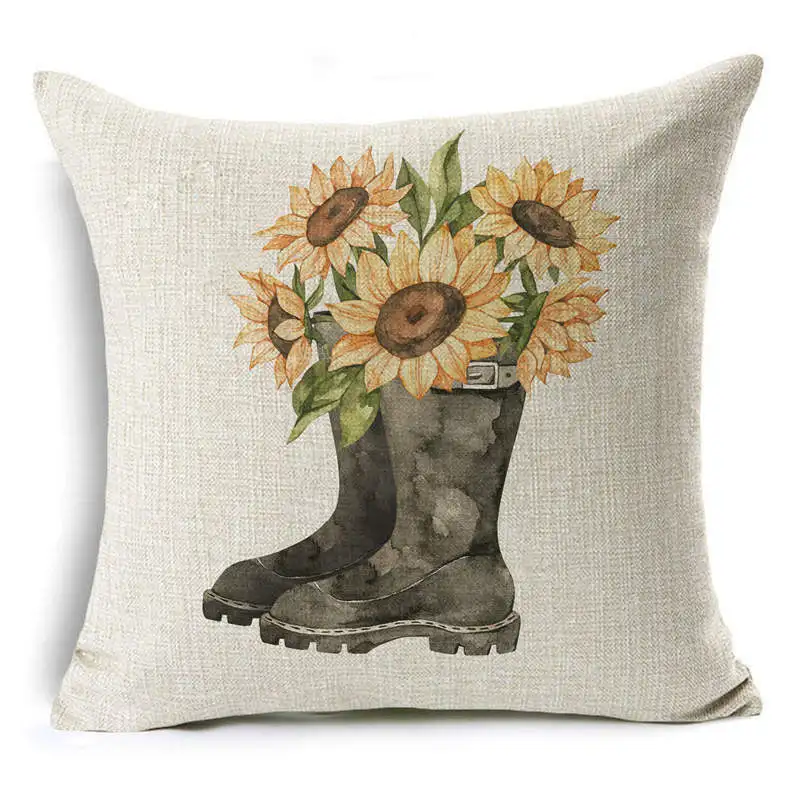 Description Picture 5 of itemThanksgiving Pillow Cover Pumpkin Cushion Cover Linen Farmhouse Decor Pillow Case Home Decor Sofa Car 45CM*45CM