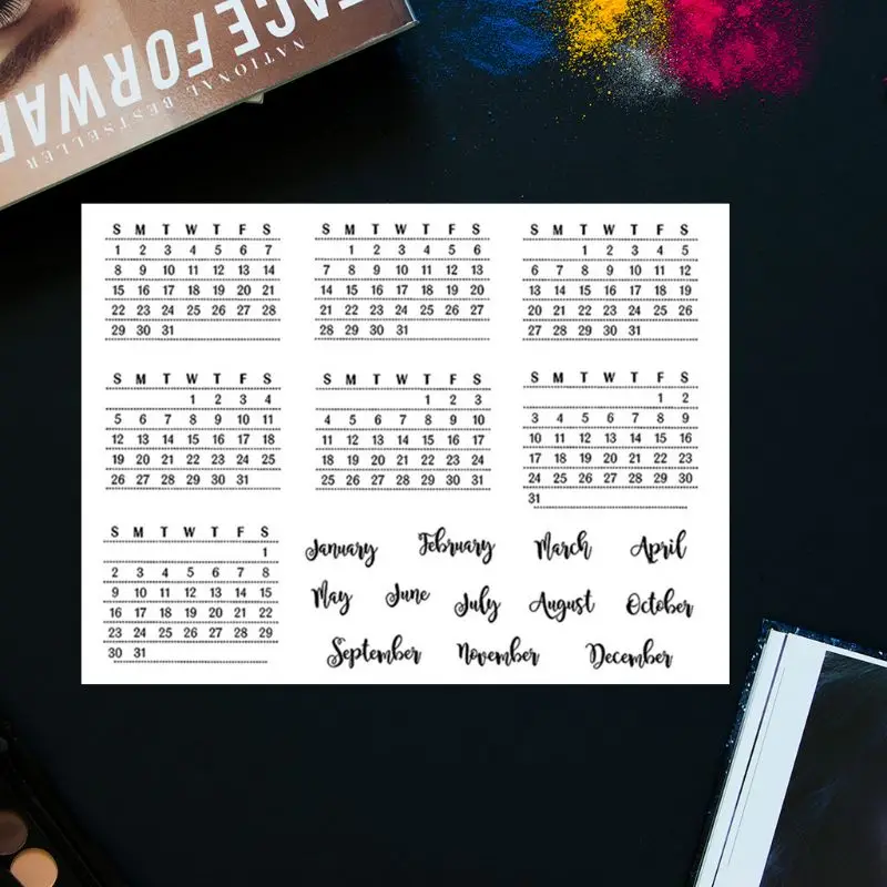 Неделя и месяц стиль календарь DIY силиконовый прозрачный штамп клей печать  скрапбук тиснение альбом декор | AliExpress