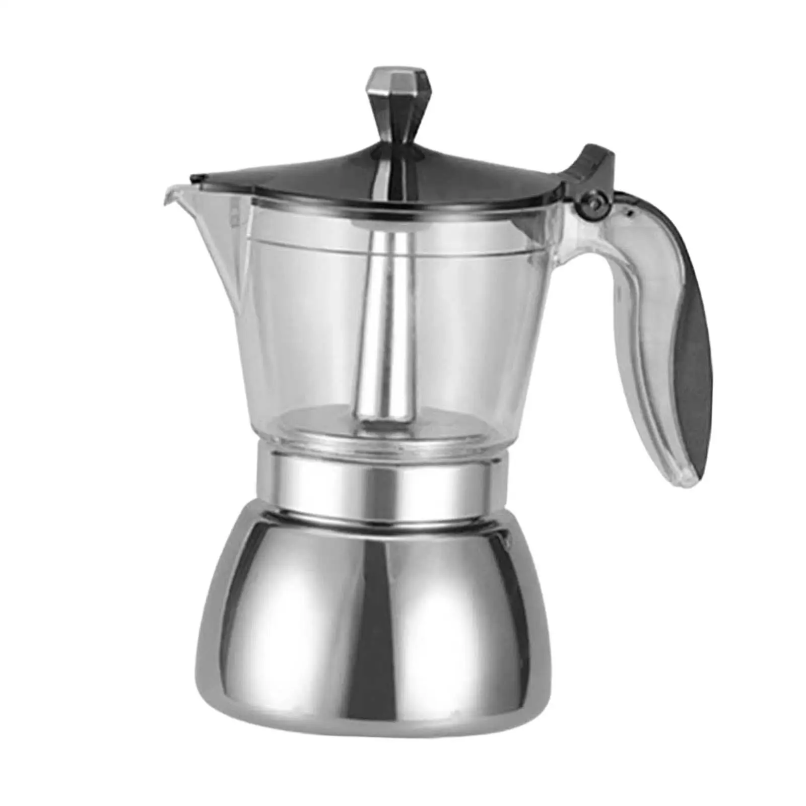 Moka Pot Anti Scald Handle Italian Style Stainless Steel Stovetop Espresso Pot for Barista Accessory Outdoor Camping Home