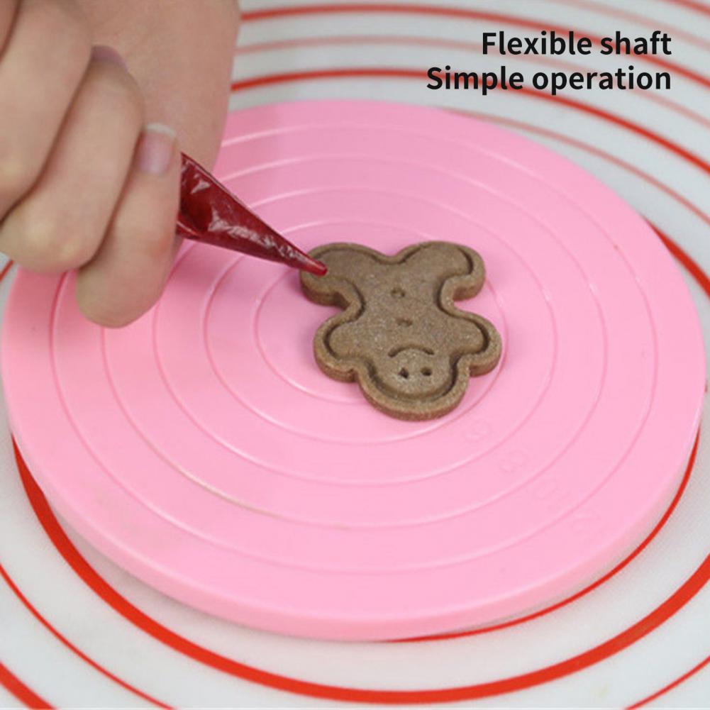 Description Picture 5 of item14cm Mini Scale Design Cake Plate Turntable Rotating Anti-skid  Cake Stand Clay Pottery Making Rotating Table Cupcake Display