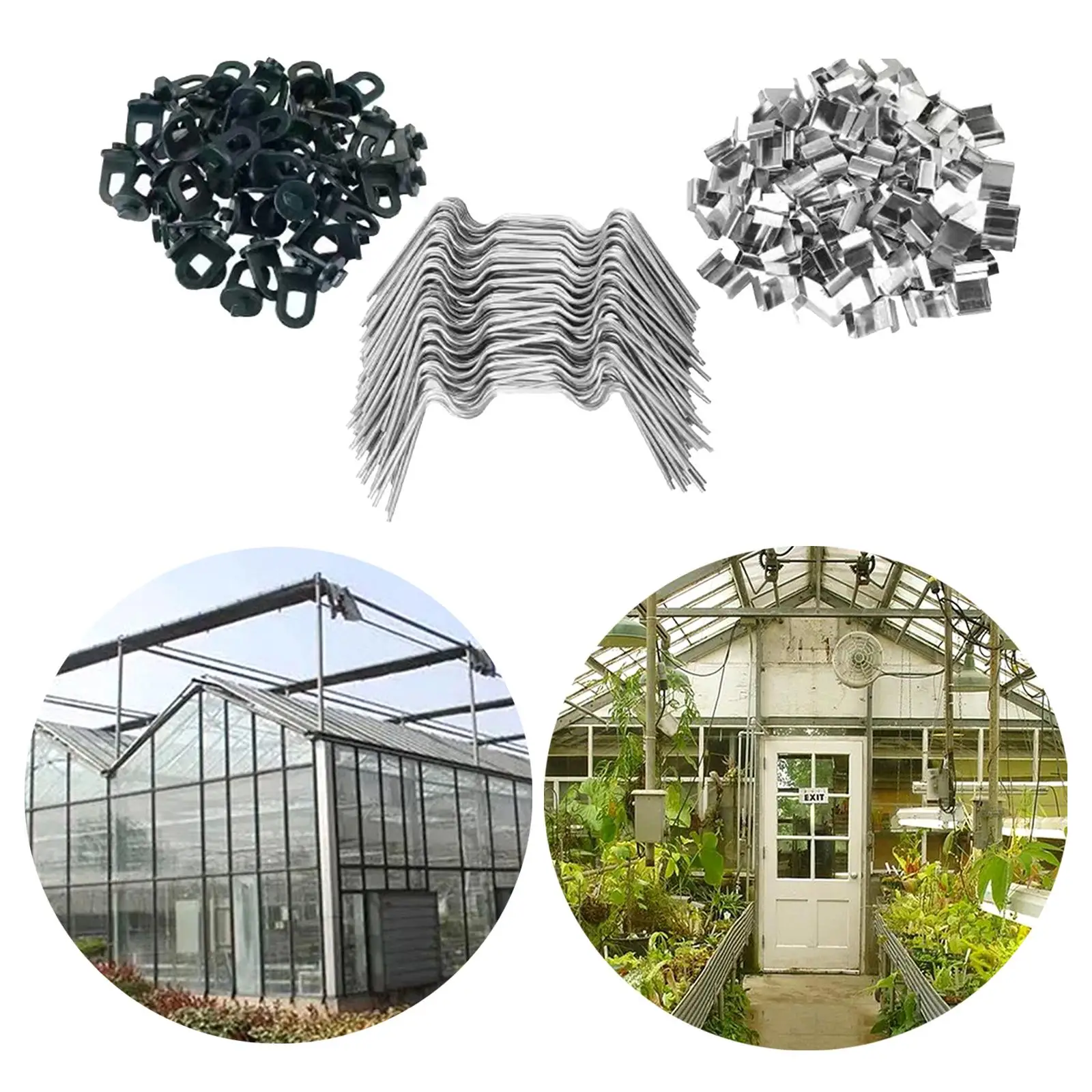 100  greenhouse W wire glass glazing clips 