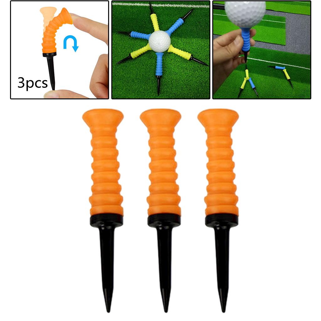 3x Elastic Golf Tees Practice Tool Ball Holder Low Resistance Hitting Golfer Durable 83mm Golf Tees for Practicing Accessories