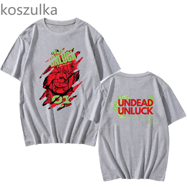 Undead Unluck Anime T Shirt Izumo Fuuko Kawaii Graphic Print Patchwork  Tshirt Men Women Long Sleeve Korean Style T-shirts