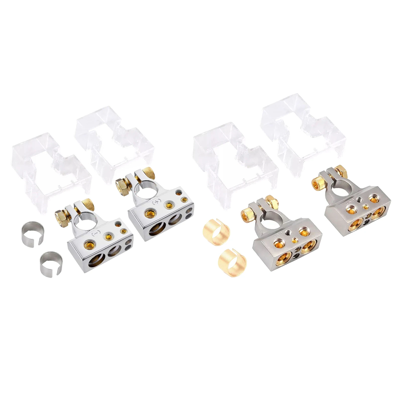 2 Packs High Quality Zinc Alloy Auto Battery Terminal Clips & 2 Clear Covers