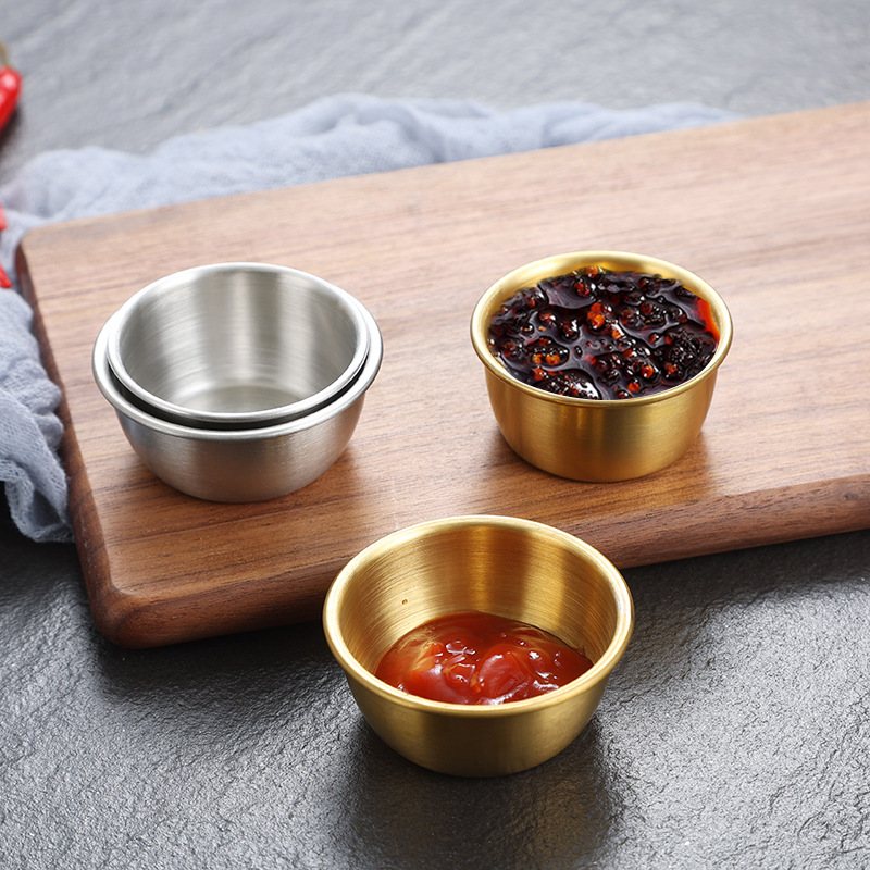 Ramekin Sauce Dipping Bowl Mini Sauce Cups Pudding Condiment Cups For Home Party Restaurant Silver 5Cm-1Pc