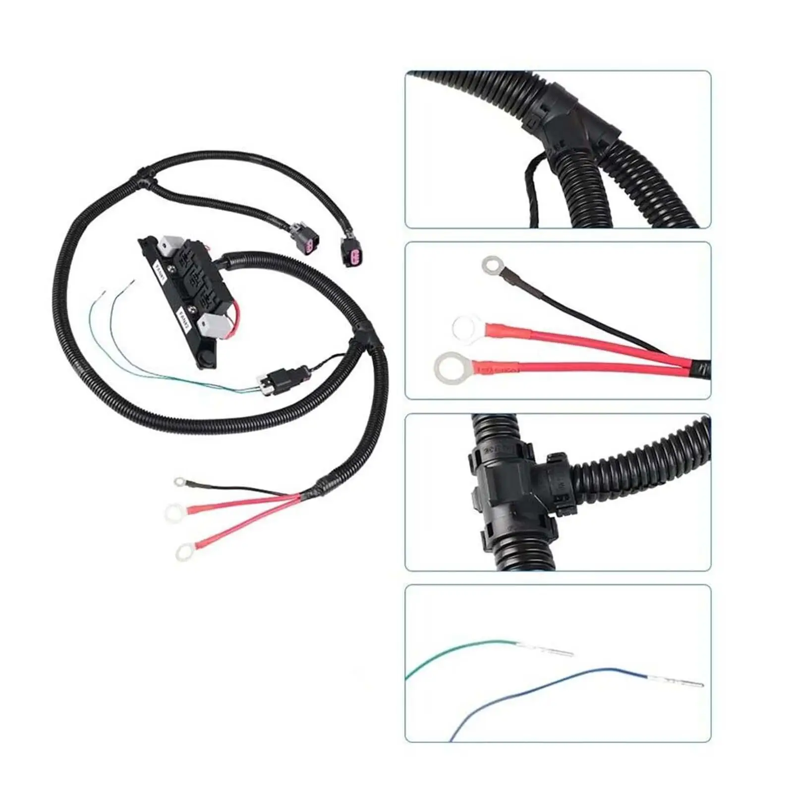 Dual Electric Fan Wiring Harness Kit Control Electric Cooling Fan Wire Harness Kit for 1500 3500 Premium Easy Installation