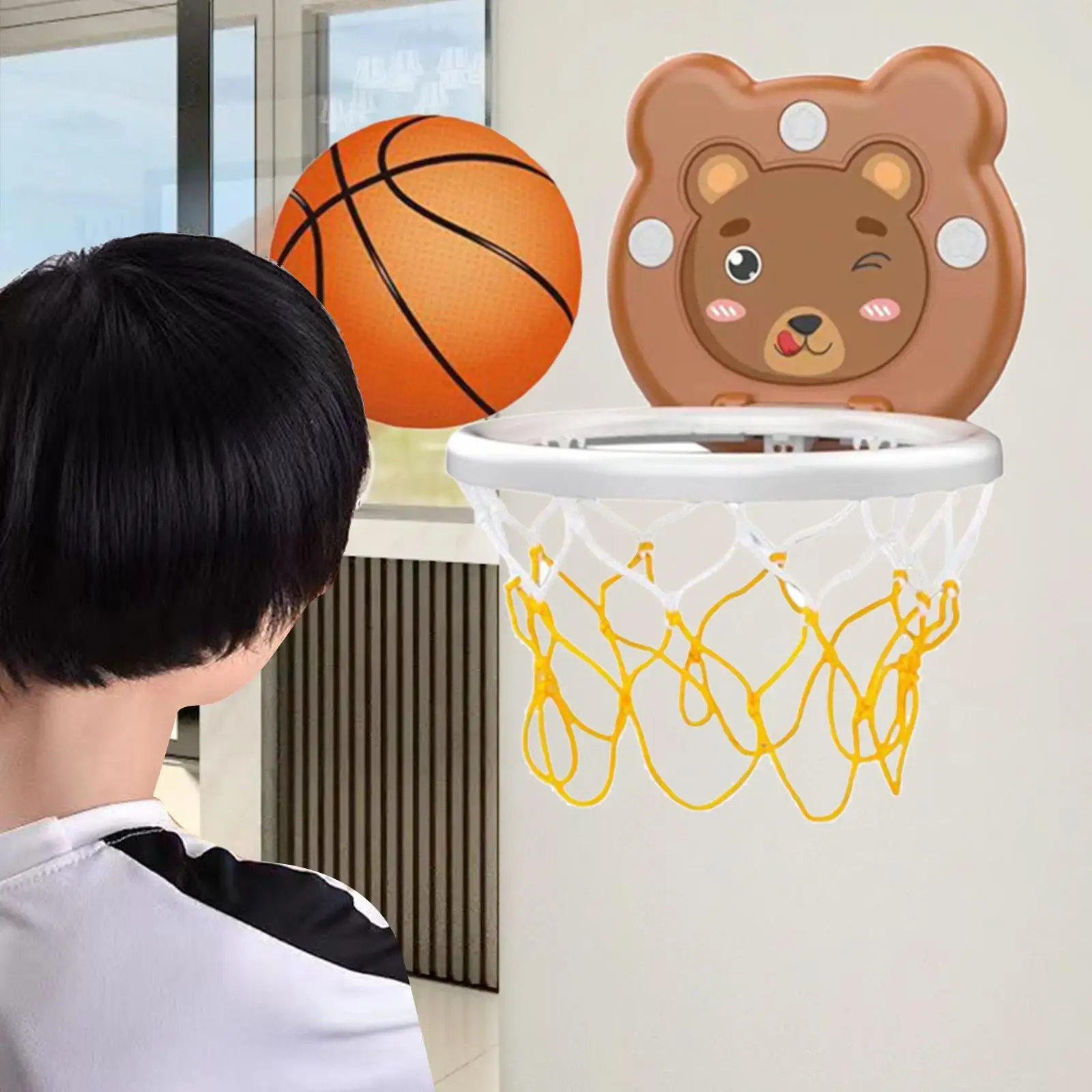 Mini Basketball Hoop Montessori Toys with Accessories Basketball Backboard Toy for Office Door Home Adults Gifts