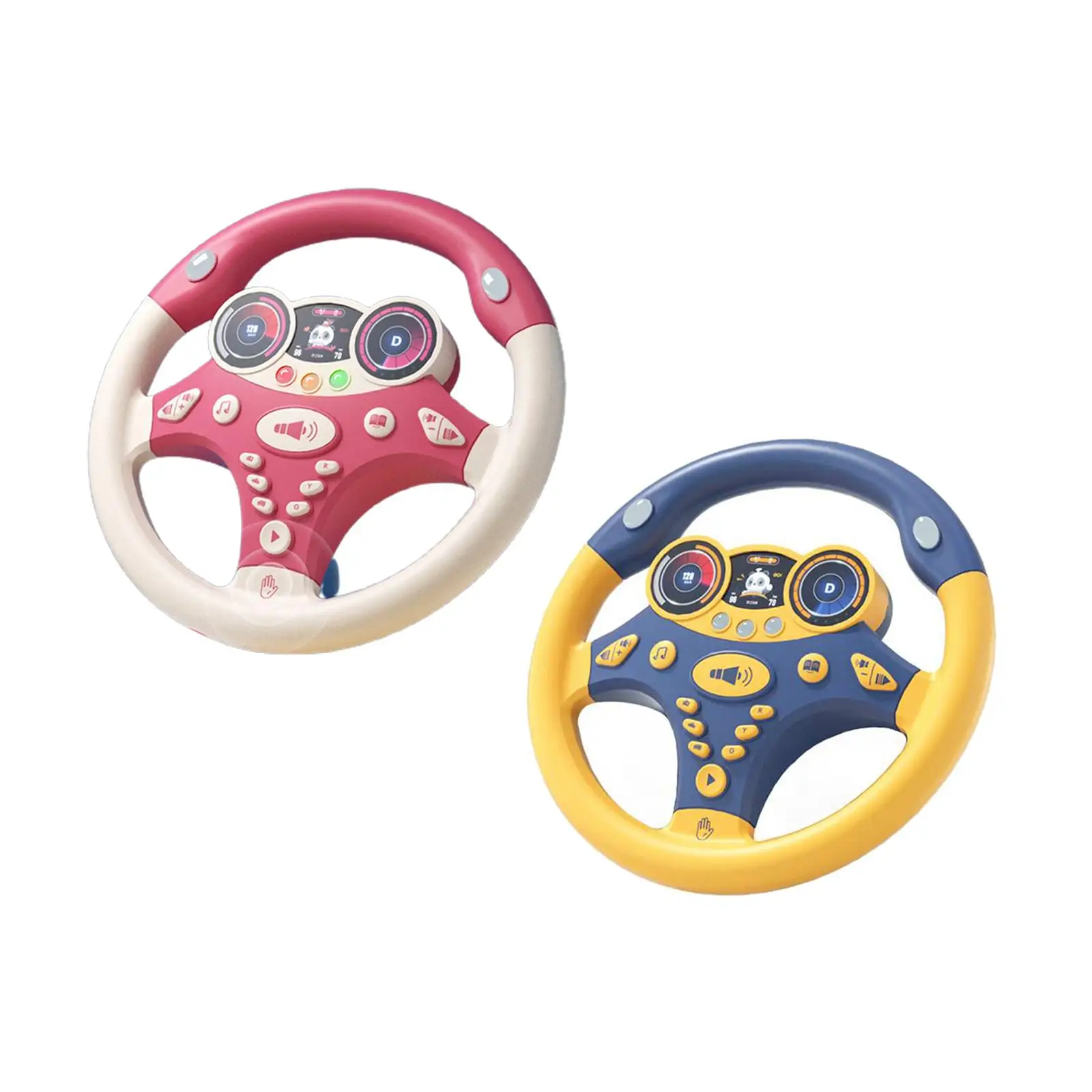 Electric Steering Wheel Toy Simulated Driving Steering Wheel Educational Learning Toy Interactive Toys Car Driving Toy for Gifts