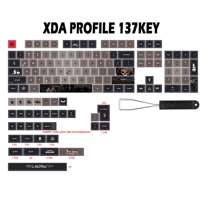 Xda pbt keycaps para 137 teclas teclado