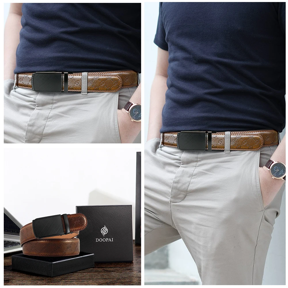 Title 5, Belt men Leather Genuine belt Metal Automatic ...