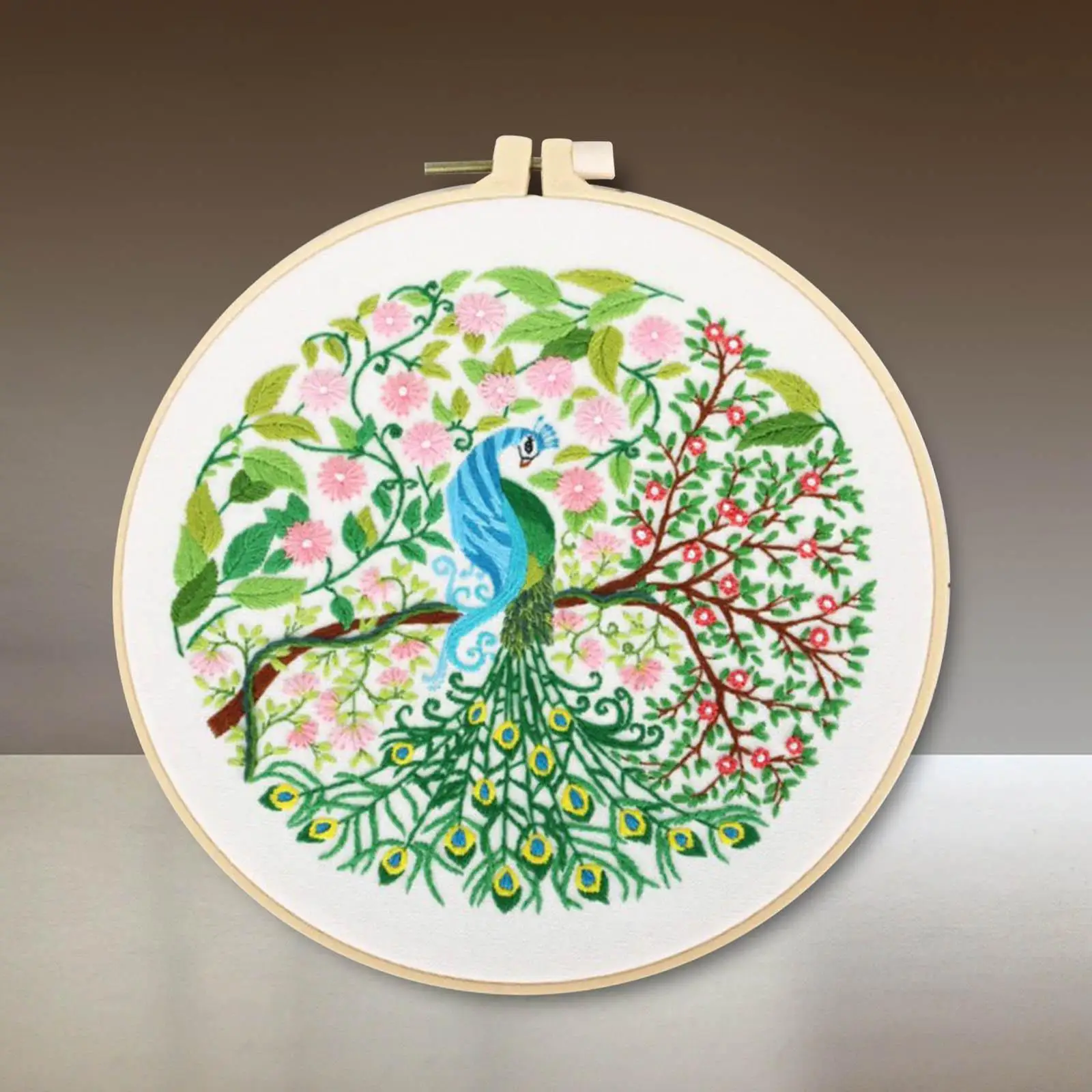 Pre Printed Flower Peacock   Embroidery Kits Sewing Supplies Home Decoration for Beginners Handmade Needlework 