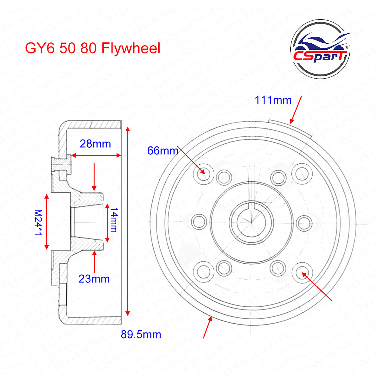 Магнитная деталь маховик ротора GY6 49CC 50CC 80CC 100CC 139QMB 139QMA  Taotao SunL Запчасти для скутера | AliExpress