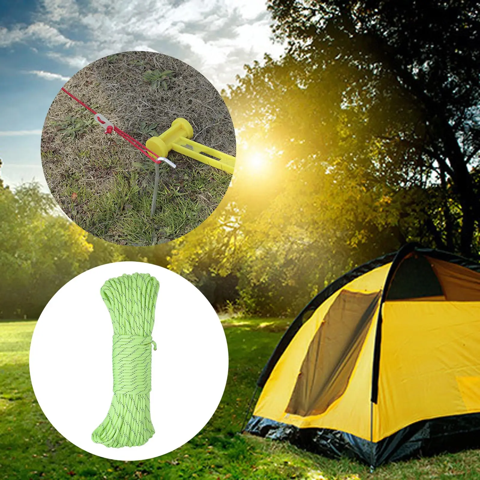 Reflective Tent Camping Rope 101 ft Camping Rope Tent Cord Accessories