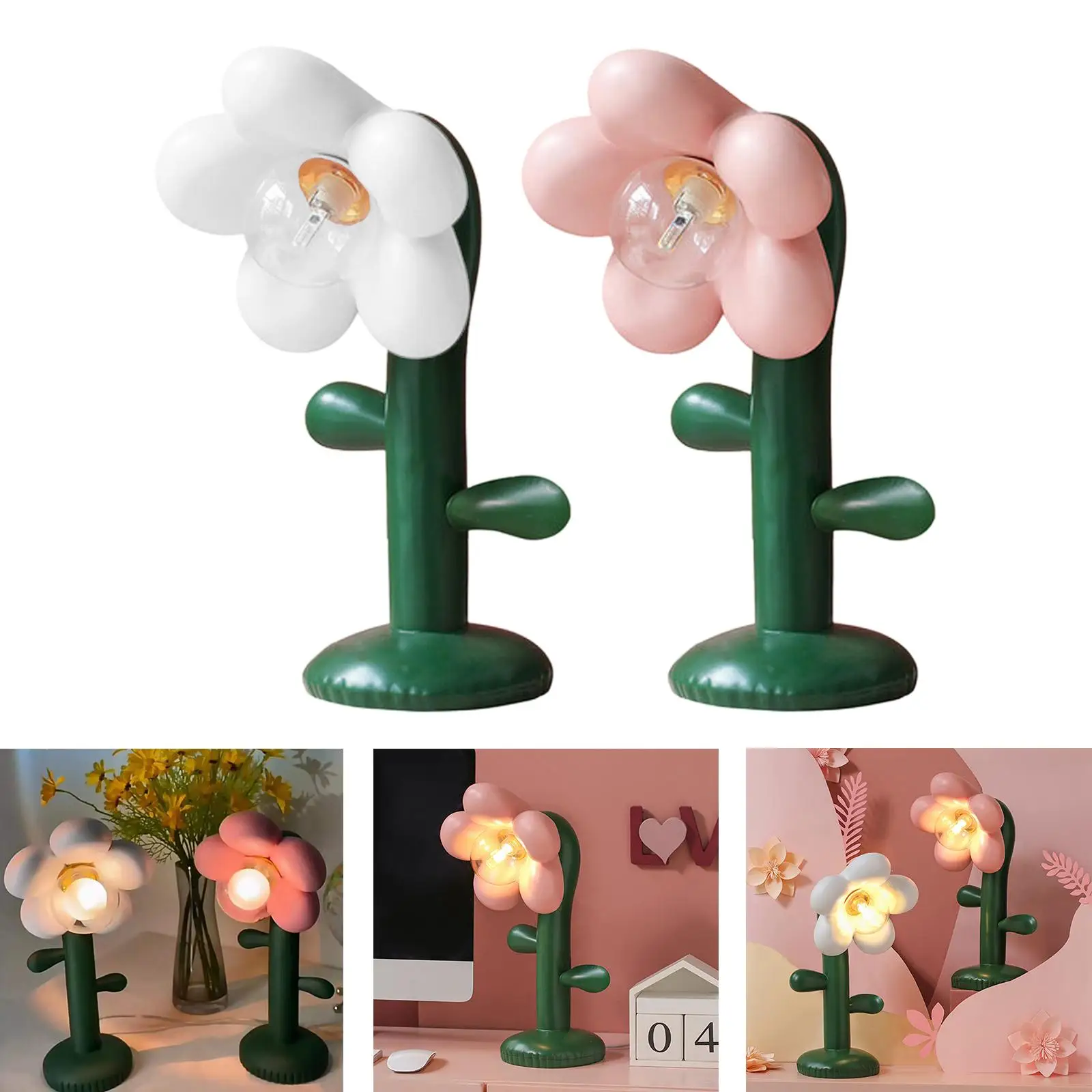 NightStand Lamps Flower Lamp Decorative Warm White Light Button Switch Warm 5V Table Lamp for Wedding Cafe Restaurant