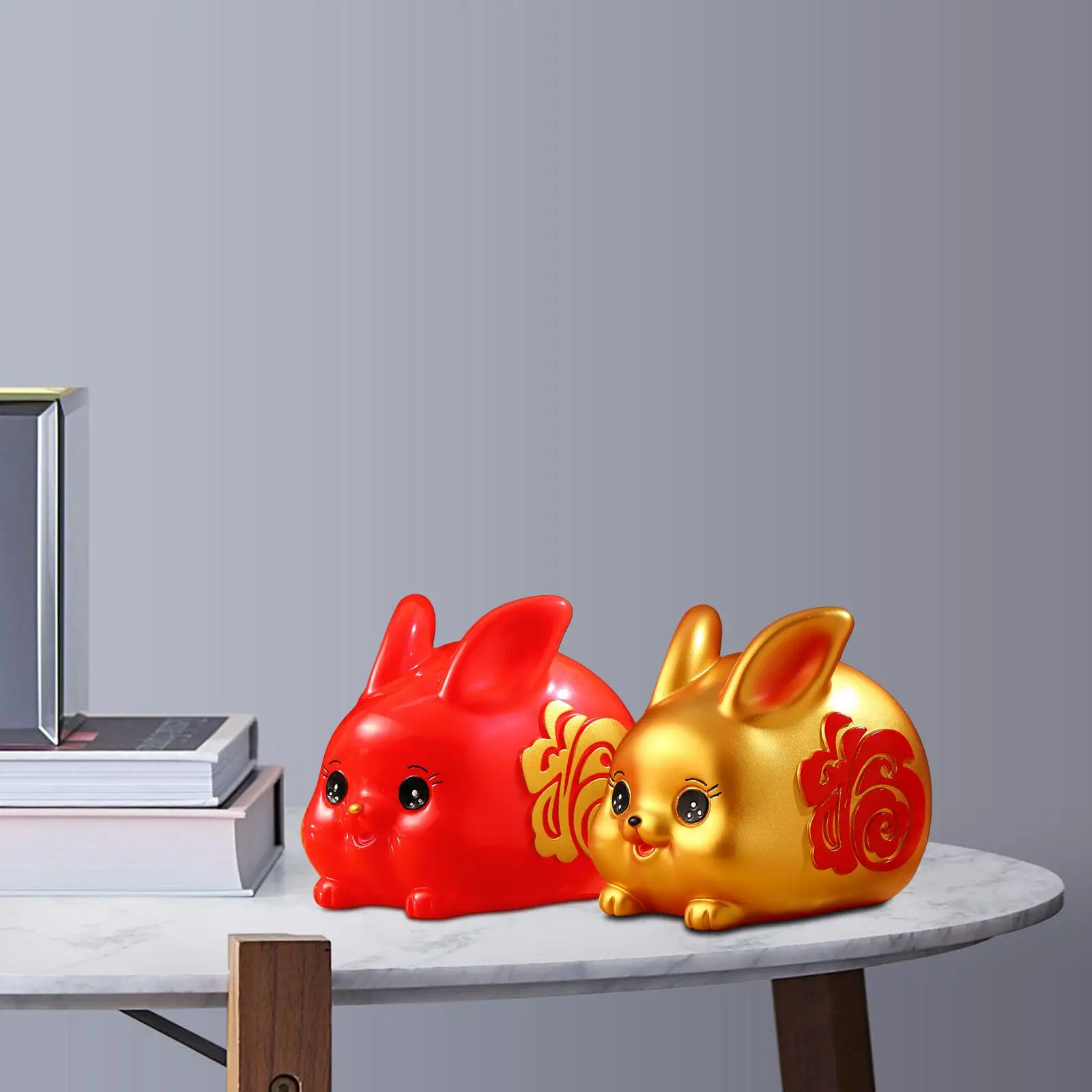 Lucky Rabbit Piggy Bank Animal Figurine Money Box Creative Collection Ornaments Craft for Tabletop Office Home Decor Kids Girls
