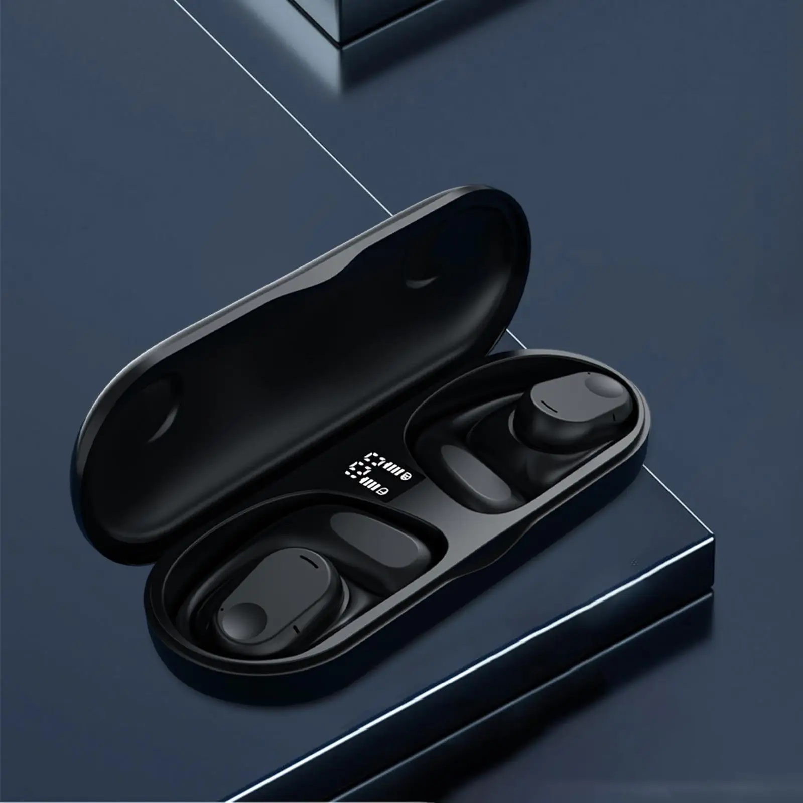 V5.3 Wireless Earphones Built in Microphone Low Latency Hands Free Ear Clip Design Headphones for Running Fitness Sports Office