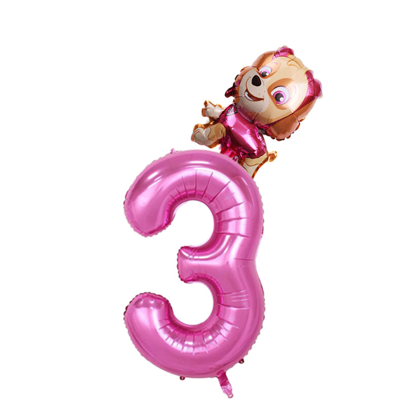 Cartoon Pfote Patrol 32 Zoll Anzahl Folienballons Chase Skye Rubble Kindergeburtstag Party Dekoration Ballon Kinderspielzeug – Detail 4