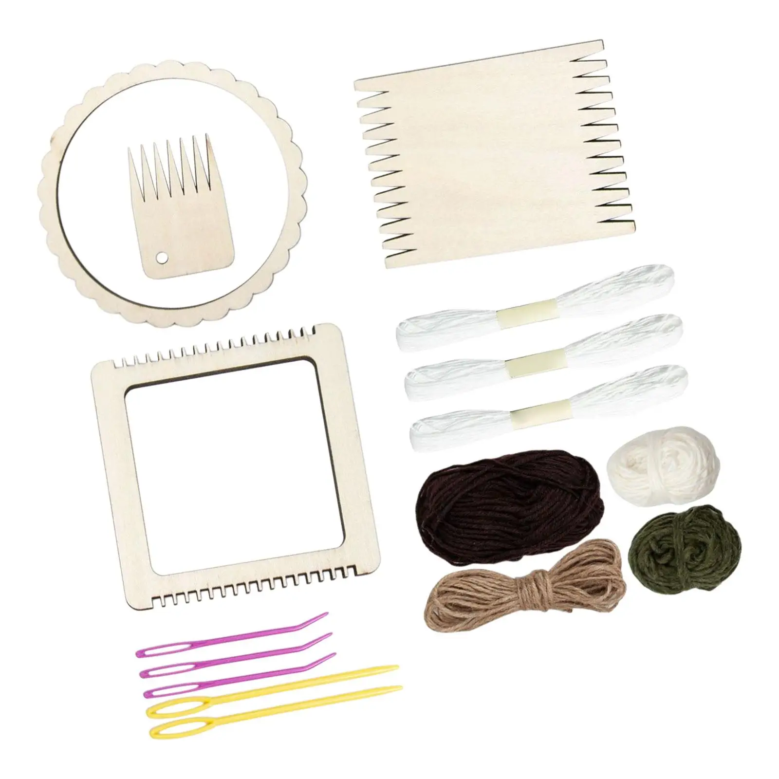 Wooden Weaving Loom Kit Weave Board with Weaving Comb Needle DIY Wooden DIY Weaving Loom Kit weaving loom Set for Kids Adults