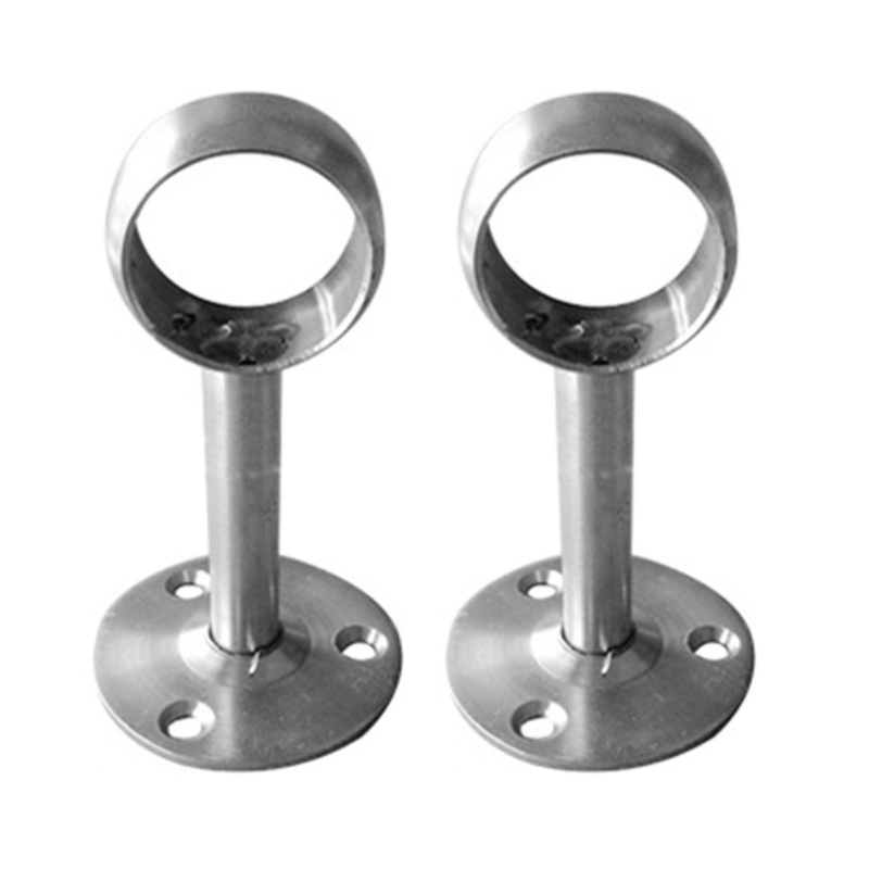Description Picture 3 of item2Pcs Flange Rod Holder Ceiling Mount Curtain Rod Bracket Stainless-Steel Shower Curtain Rod Holder Pipe Flange Socket