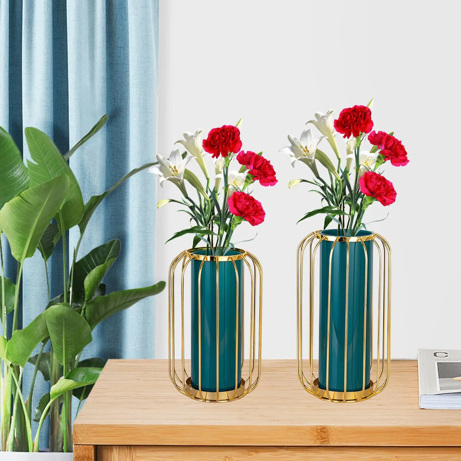 Minimalist Glass Flower Vase Indoor Plants Holder Organizer Jar Flower Pot for Farmhouse Decoration Kitchen New Year Wedding