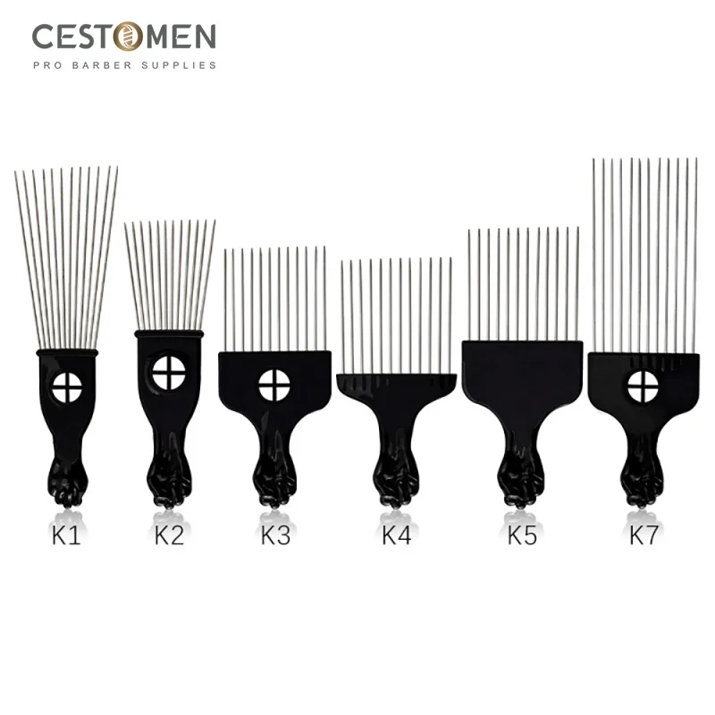 Best of CESTOMEN African Pick Hair Comb Salon Use 4 Size Black Fist Afro Comb Brush Hairdressing Hairstyle Styling Tool Hair Care Comb Reviews & Tips