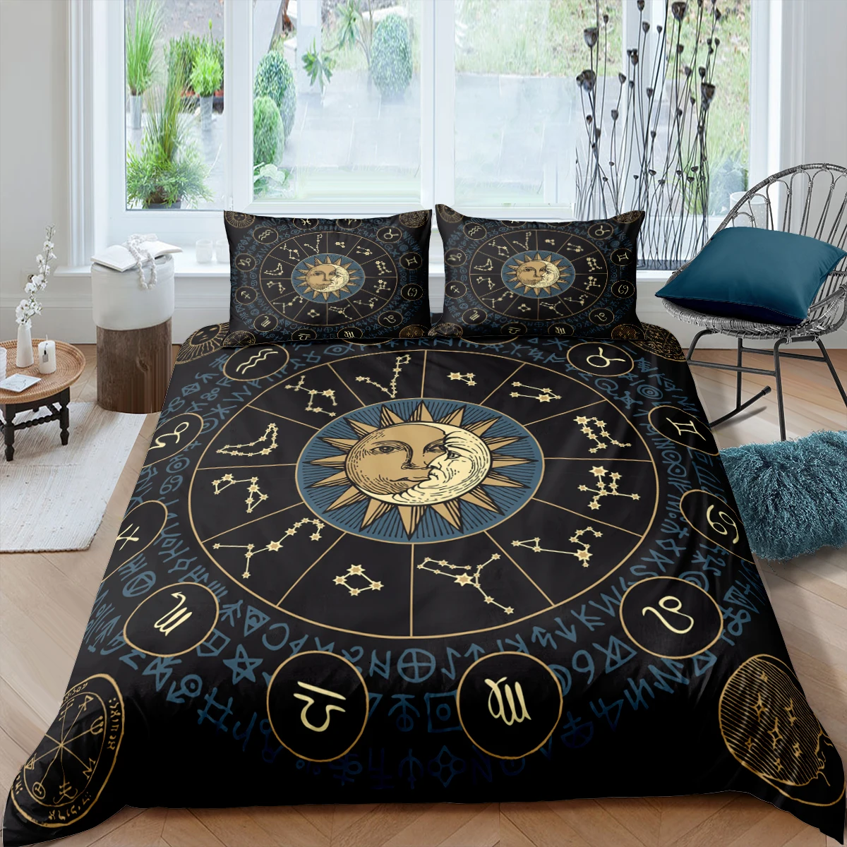 Home Textiles Luxury 3D Tarot Duvet Cover Set Pillowcase Constellation Bedding Set Queen and King Size Comforter Bedding Set