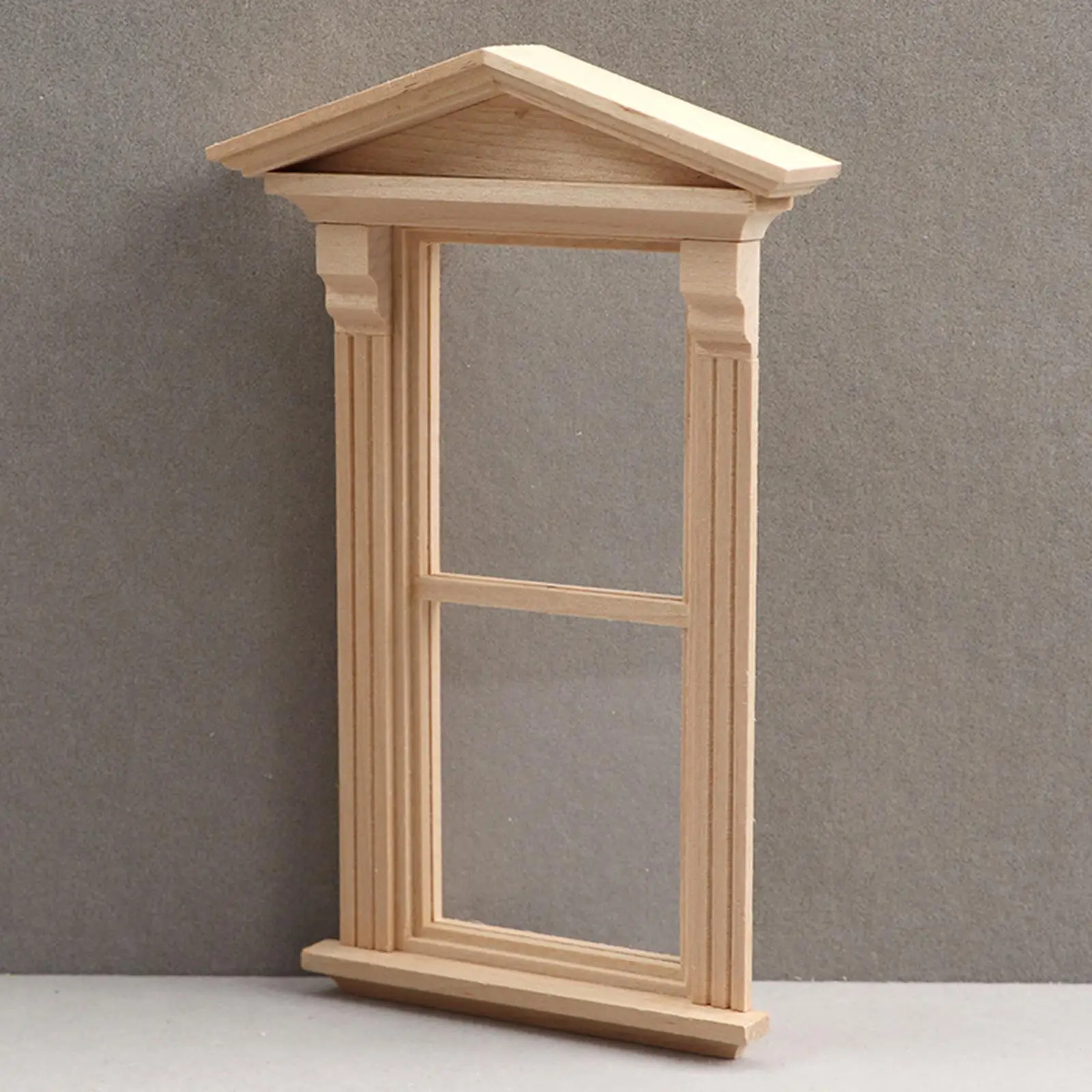 Mini Wooden Windowmodel Miniature Dollhouse Decoration Accessories for