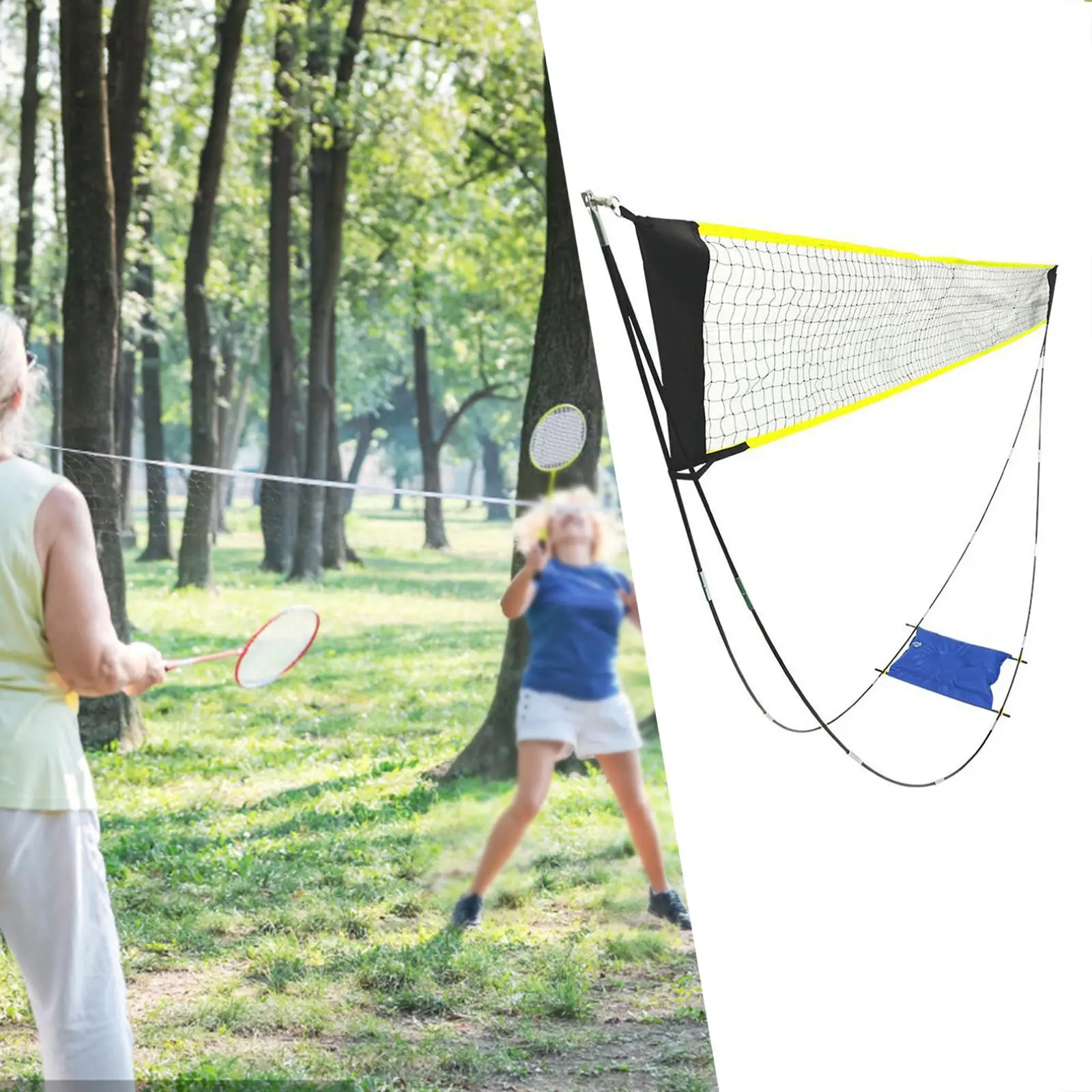 Portable Badminton Net Tennis Net Bracket Portable Heavy Duty with Storage Bag Beach Net Set for Soccer Lawn Outdoor Yard Adult