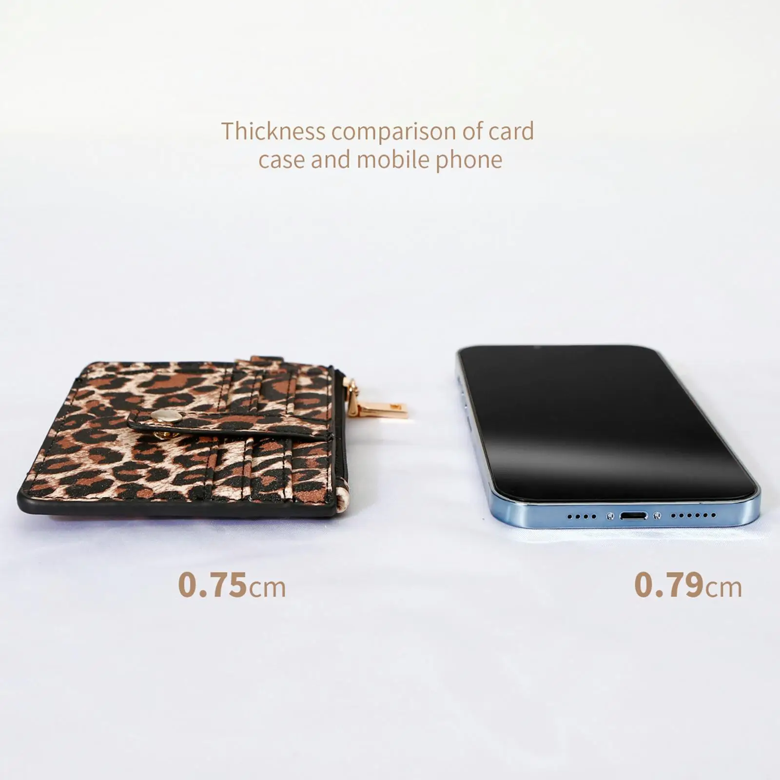 Card Holder Leather Business Card Case Card Box Key Chain with ID Window Wristband Travel Accessories Bracelets Female