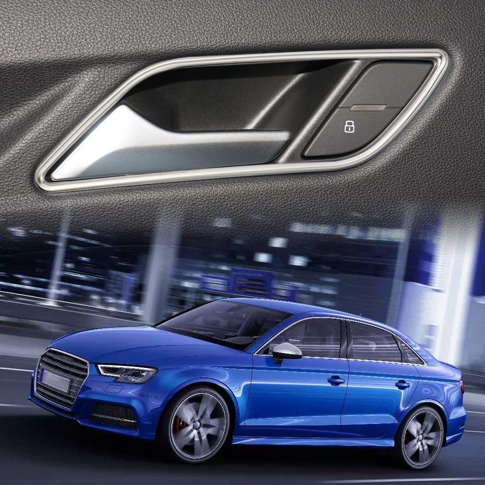 4 Teile/satz Edelstahl Auto Türgriff Dekoration Trim Ring Aufkleber Fall für Audi A3 8V 2013-2019 Aufkleber zubehör – Detail 2