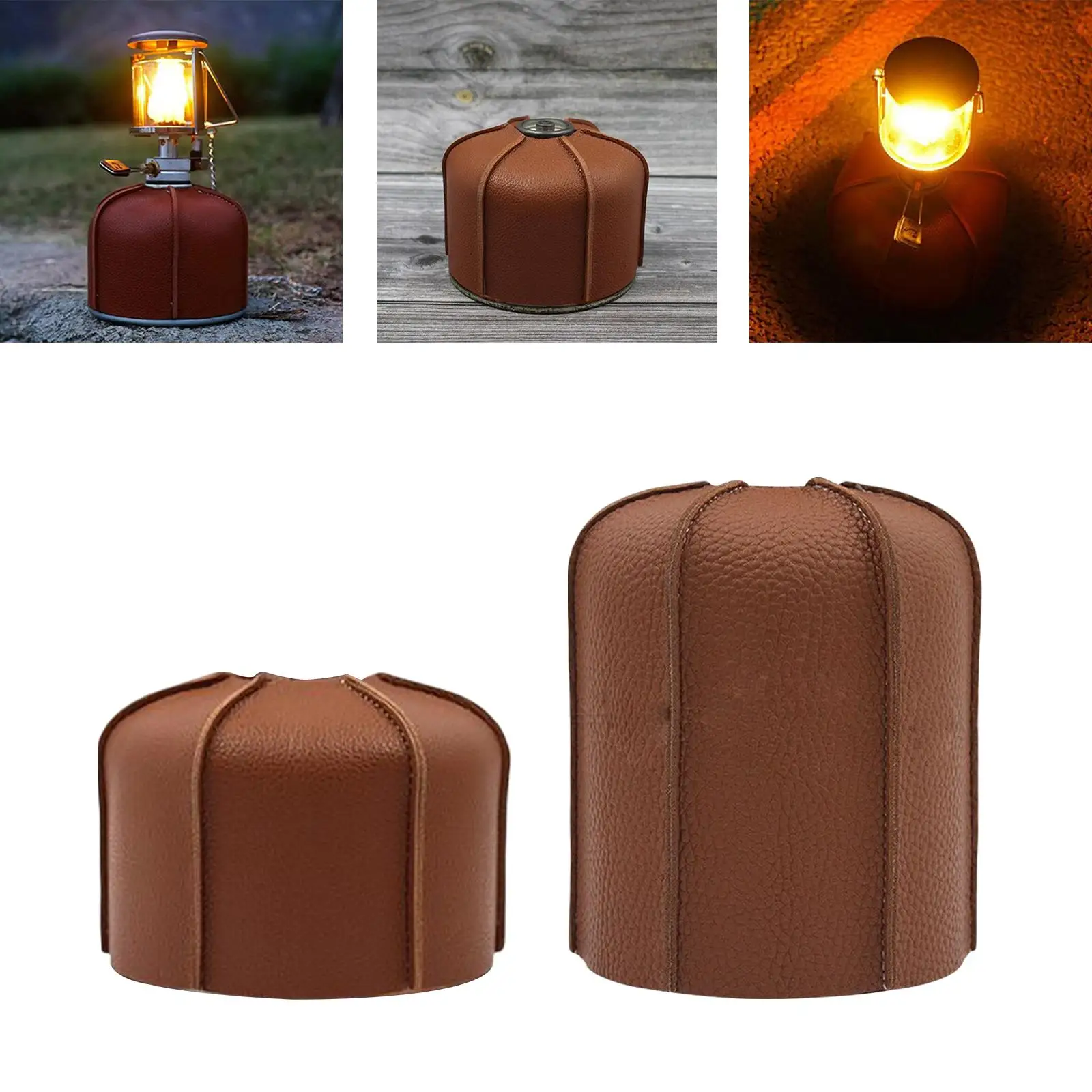 PU Leather Gas Canister Cover Gas Cylinder Tank Cover Protector for Hiking BBQ