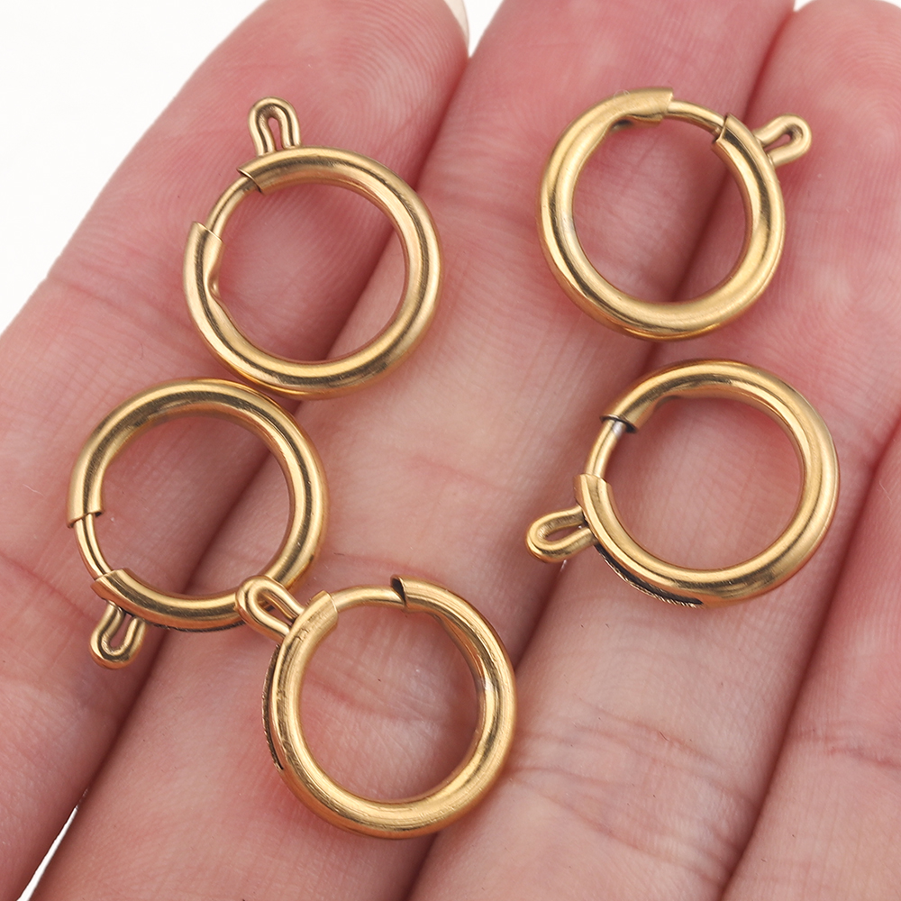 10 Stück 14 mm O-Ring-Kreisfederverschlüsse aus Edelstahl, DIY-Kettenverbinder für Halskette, Armband, Schmuckzubehör, Zubehör – Detail 8