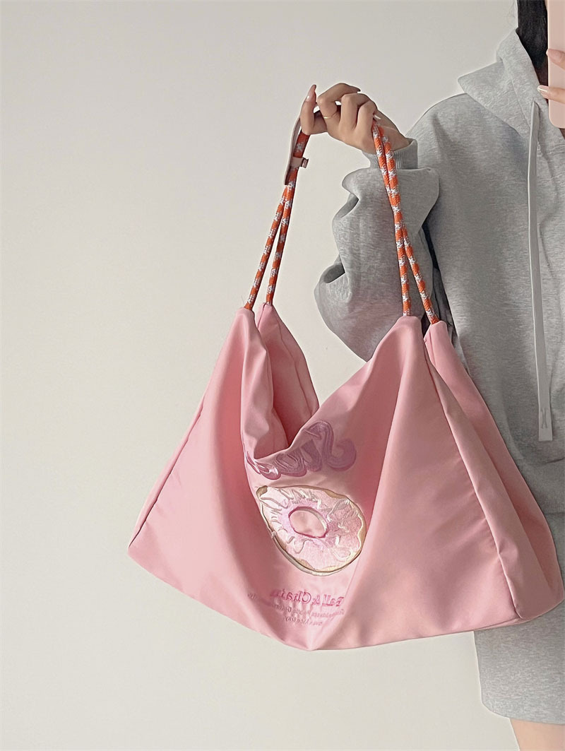 bolsa feminina barato grande capacidade dos desenhos animados sacos de ombro shopper lona carta náilon bordado impressão ulzzang bolsas bolsa de embreagem