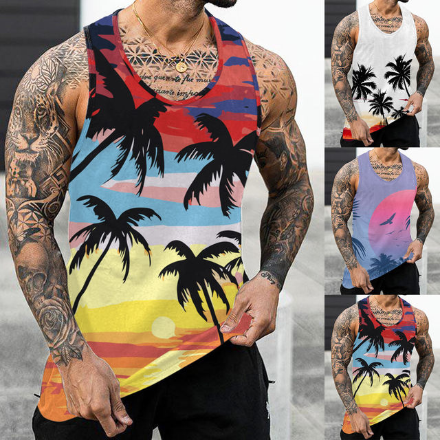 Rbaofujie Mens Tank Tops Men'S Summer Leisure Pullover Sleeveless T-Shirt  Top Workout Clothes Birthday Gifts for Men 