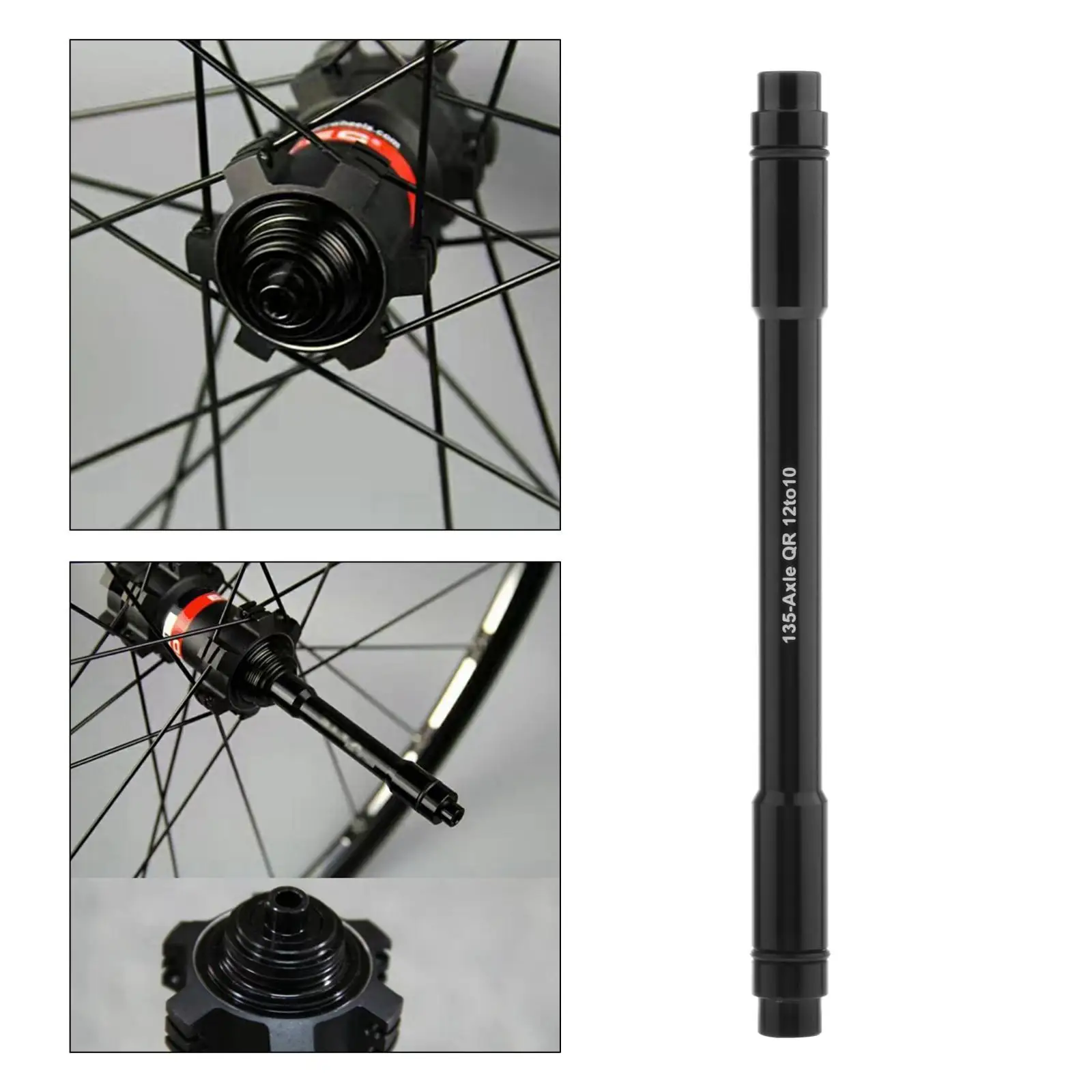 12mm to Standard 10mm Bike Thru Axle Adapter, Quick Release Wheel