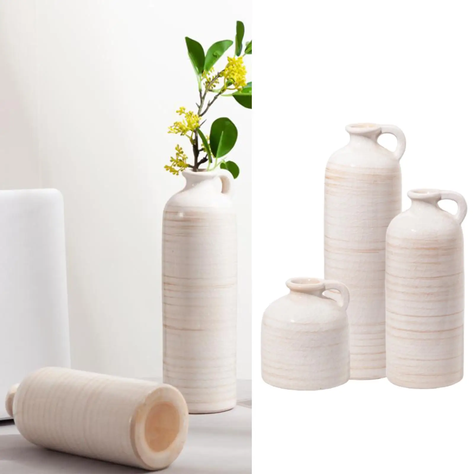 3 Pieces Ceramic Vase for Flowers Equipment Plant Holder for Housewarming Dried Flower Arrangement Birthday Dining Room Interior