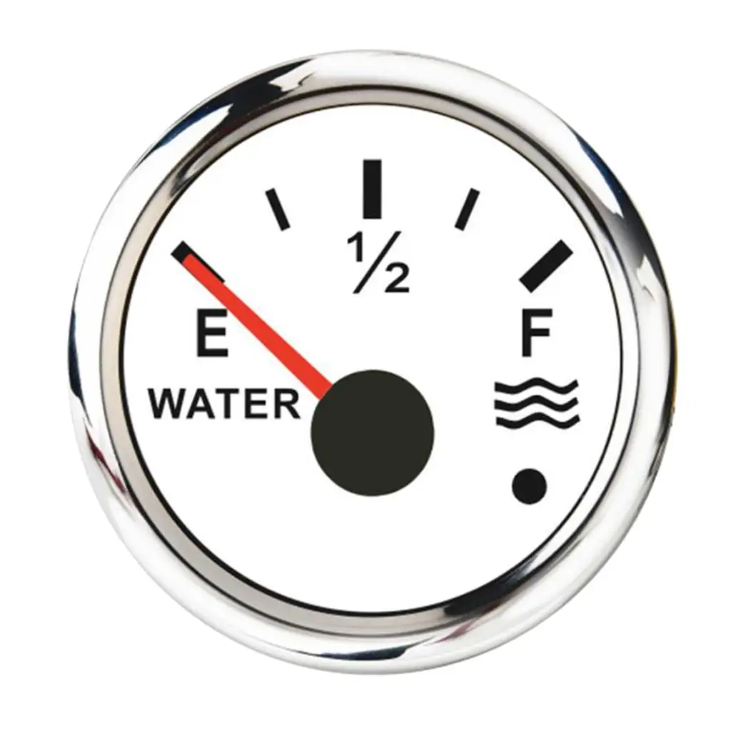 Water Tank Gauge Water Level Gauge 240-33 OHMS White/Chromed- Marine/Boat/RV