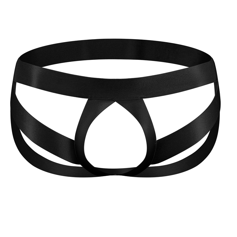 Description Picture 6 of itemMen's Low Waist Sexy Color Block G-Strings & Thongs Cockstraps Open Back Men Jockstrap Panties Cockring Pouch Gay Underwear