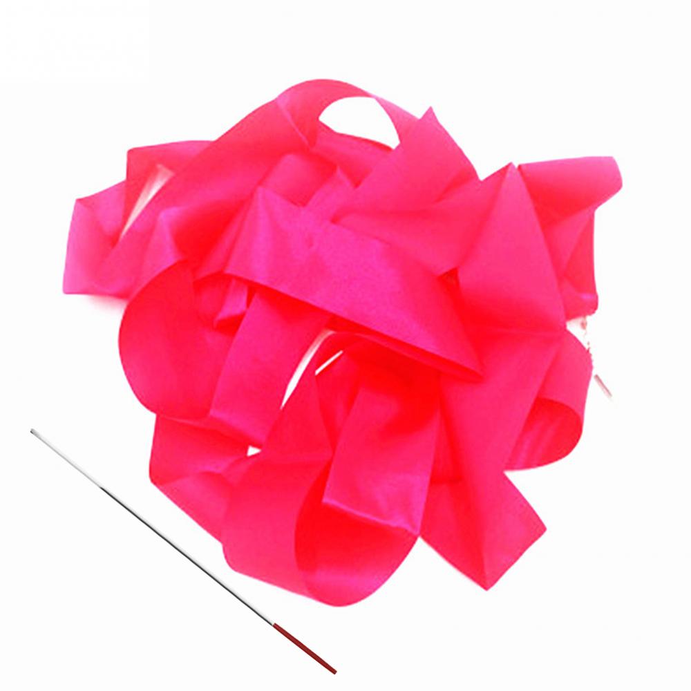 Description Picture 5 of item4M Dance Ribbon ColorfulGym Ribbons Dance Ribbon Rhythmic Art Gymnastics Ballet Streamer Twirling Rod Rainbow Metal Stick