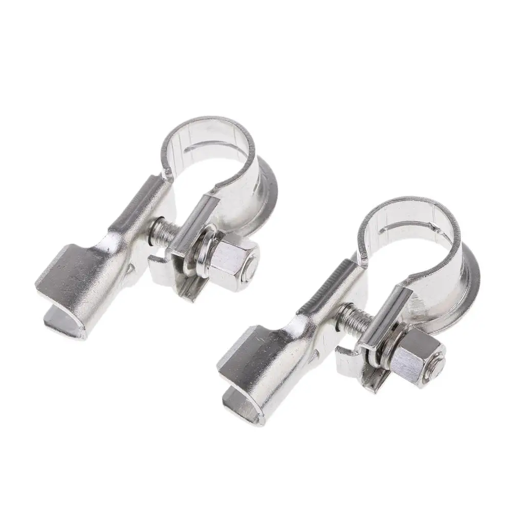 Professional Positive and Negative Battery 1 Pair Cable Car Battery Terminal Clip Post Clamp Connectors Kit Sliver