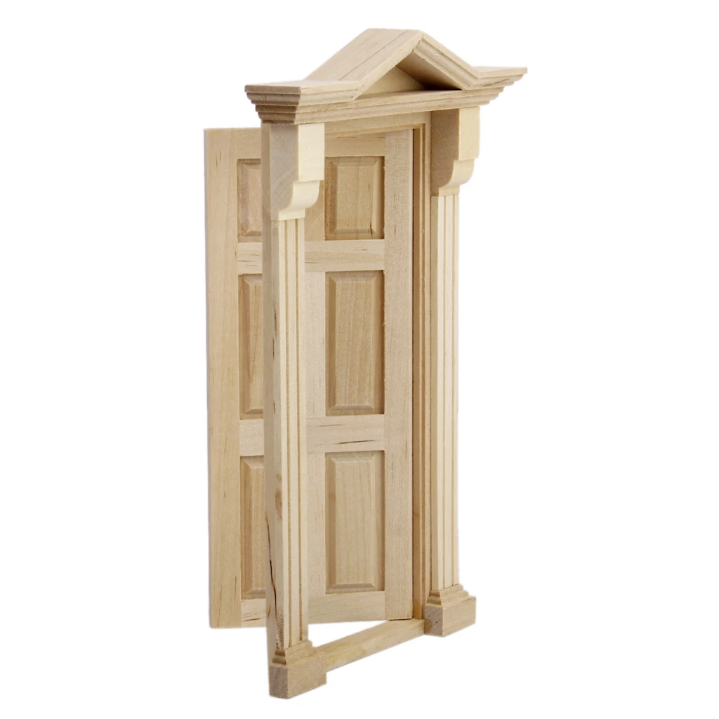 1:12  Miniature External Wooden Door For  Dolls House DIY Accessory