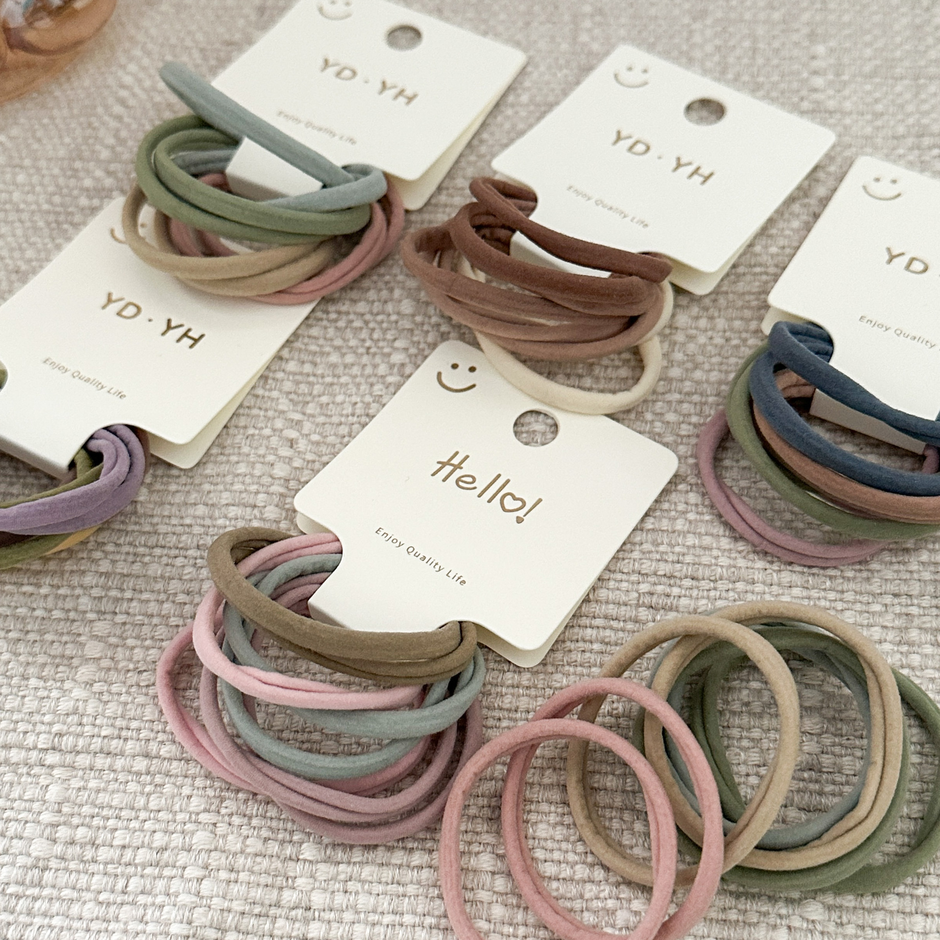 8 stücke Weiche Dünne Nylon Elastische Haarbänder Frauen Einfarbig Haar Krawatten Grundlegende Pferdeschwanz Kopf Bands Nahtlose Bequeme Haar Seil mix Farbe – Detail 2