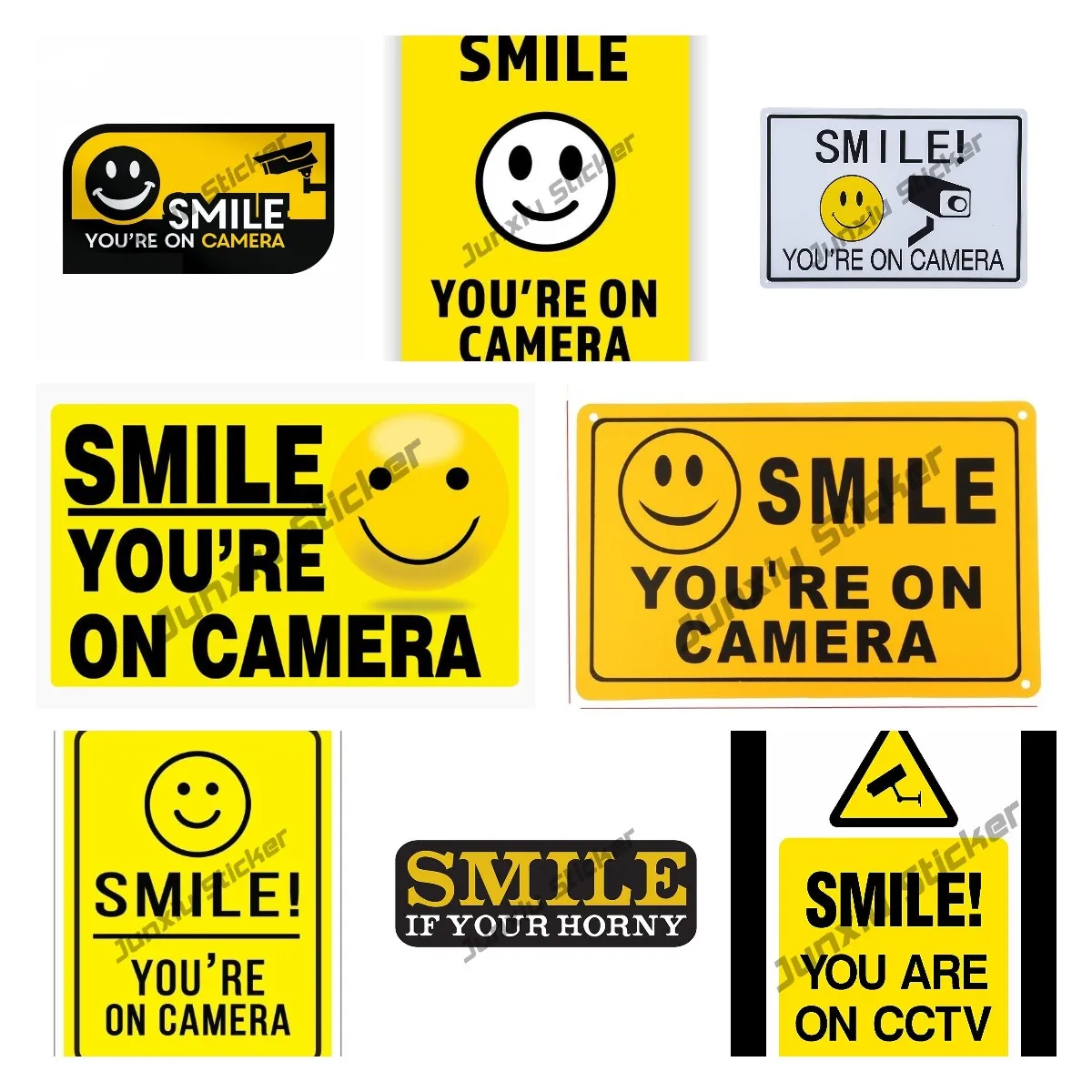 LOT 6 SMILE YOU ARE ON STORE SECURITY CCTV VIDEO CAMERA WARNING STICKER DECALs 