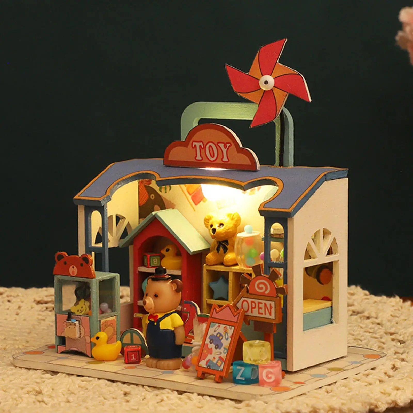 Creative DIY Miniature Dollhouse Toy for Girls Mini House Decor Accessory