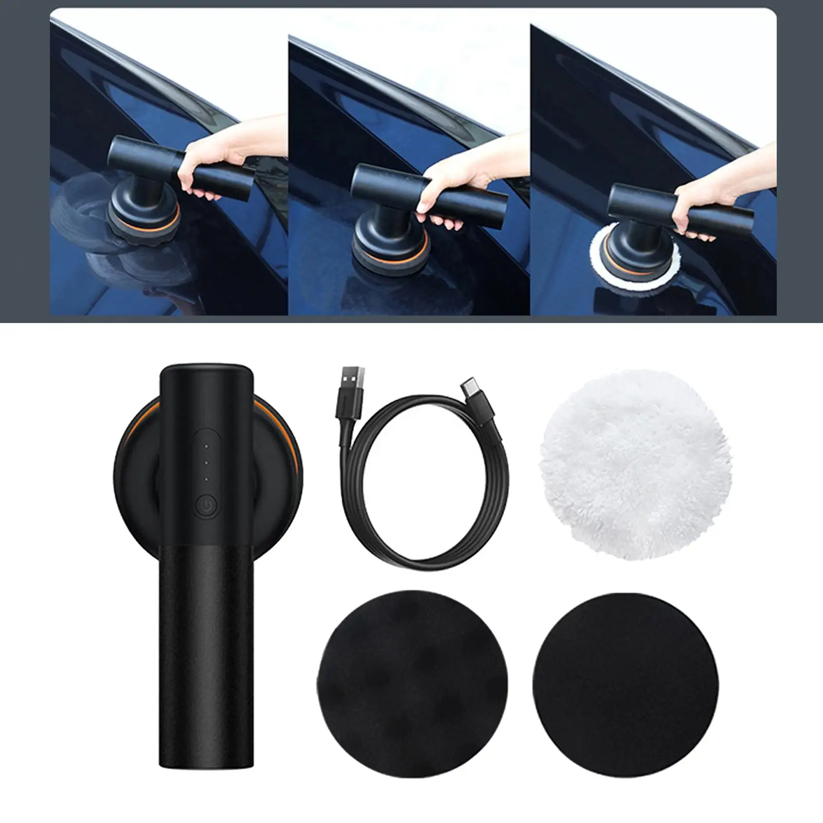  auto Polisher W/ Pad Rechargeable Portable  Start Polishing  45 Polisher Fit for Waxing Machine Sander