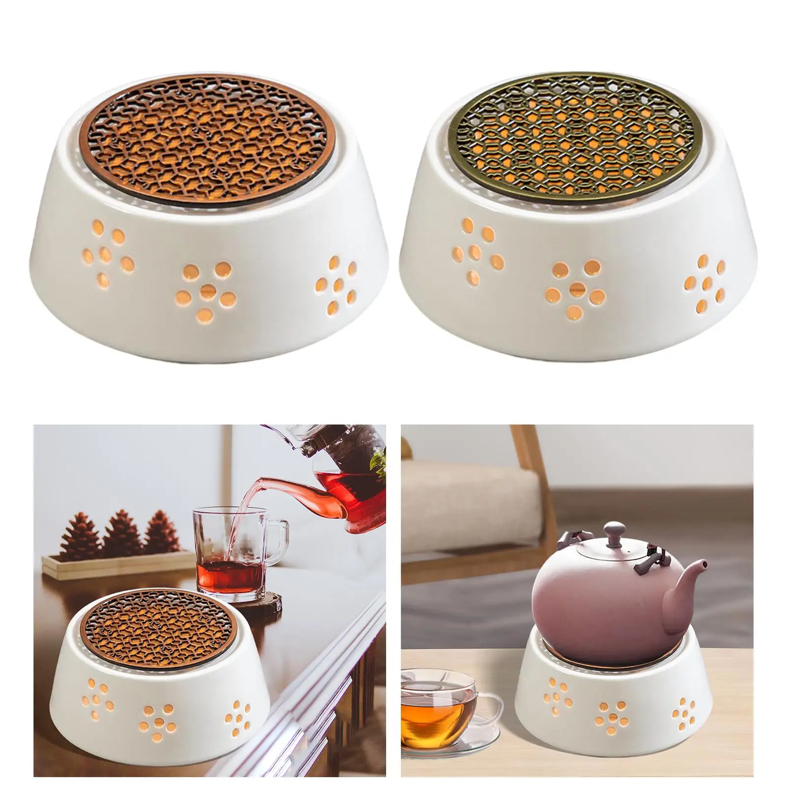 Ceramic Teapot Warmer Heating Coffee Milk or Tea Tea Warmer for Bedroom Living Room Home Ceramic Teapots