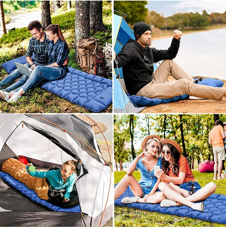 Outdoor Supplies Inflatable Mattress Portable Camping Beach Inflatable Pad TPU Stitching Foot Inflatable Mattress Recliner Chair outdoor furniture dining set