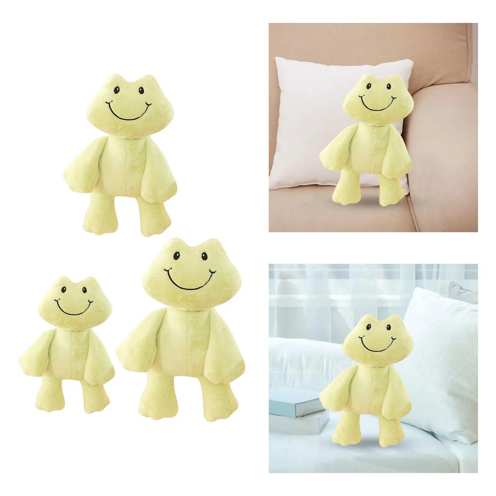 Cuddly Frog Plush Toy Cushion Frog Pillow for Theme Party Toddlers Children