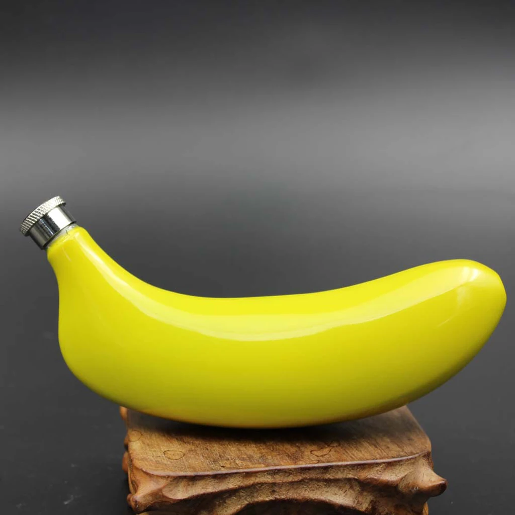 Creative Stainless Steel Banana Jug, 5oz Banana Flask,150ml Small Hip Flask Portable for Camping Hiking Fishing