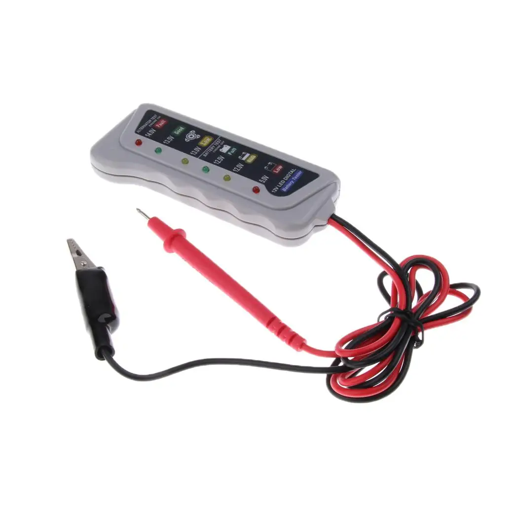 12V 6 LED Digital Display Battery Tester Voltmeter Charging System Analyzer